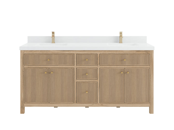Sonoma Teak Wood 72 in. W x 22 in. D Double Sink Bathroom Vanity - photo 1