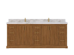 Alys Teak Wood 84 in. W x 22 in. D Double Sink Bathroom Vanity - photo 1