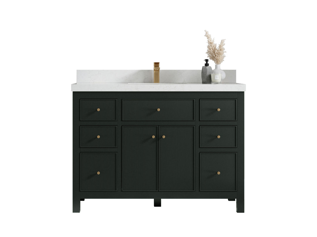 Sonoma 48 in. W x 22 in. D Single Sink Bathroom Vanity in Dark Forest Green with countertop