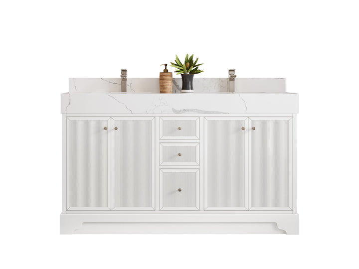Manhattan 60 in. W x 22 in. D Double Sink Bathroom Vanity - photo 1