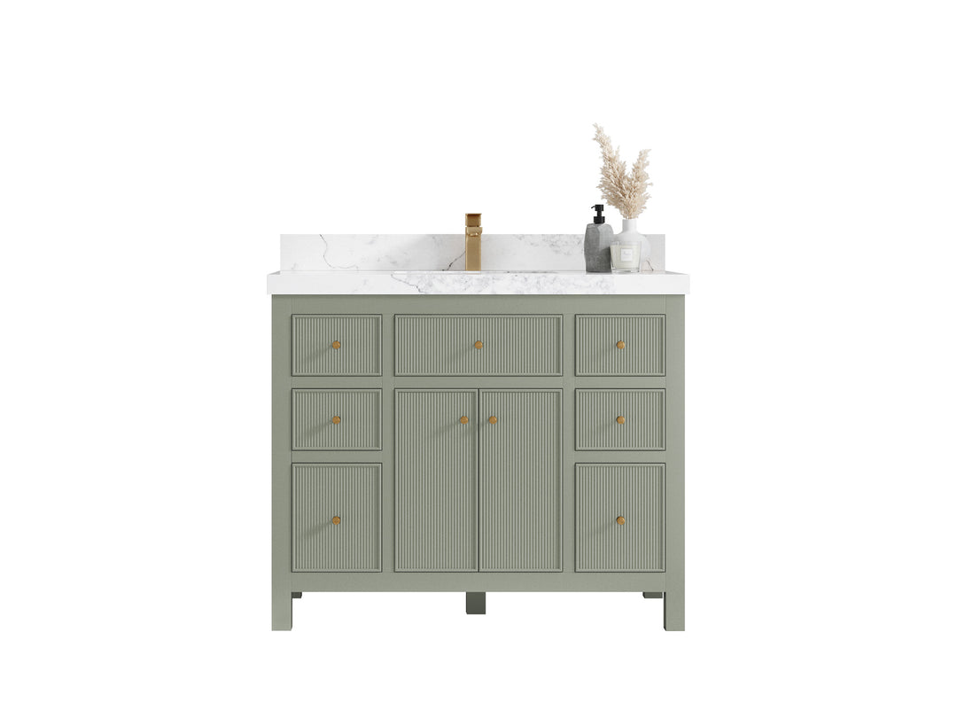 Sonoma 42 in. W x 22 in. D Single Sink Bathroom Vanity in Evergreen with countertop