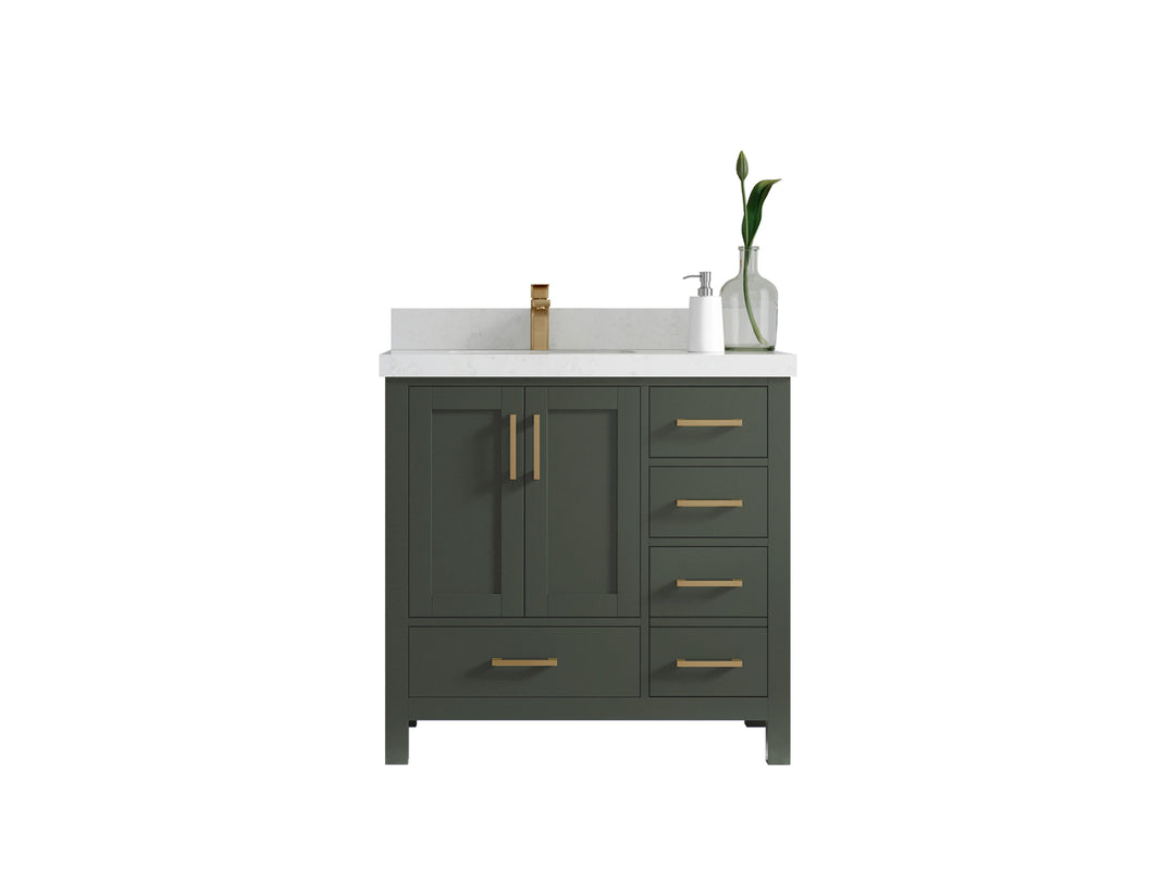Malibu 36 in. W x 22 in. D Left Offset Sink Bathroom Vanity