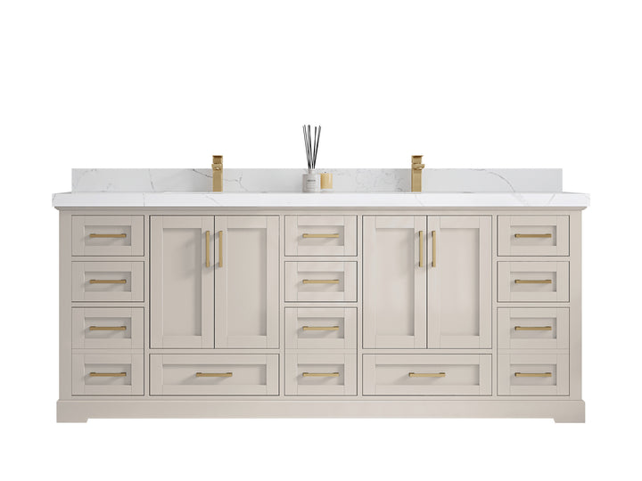 Boston 84 in. W x 22 in. D Double Sink Bathroom Vanity - photo 1