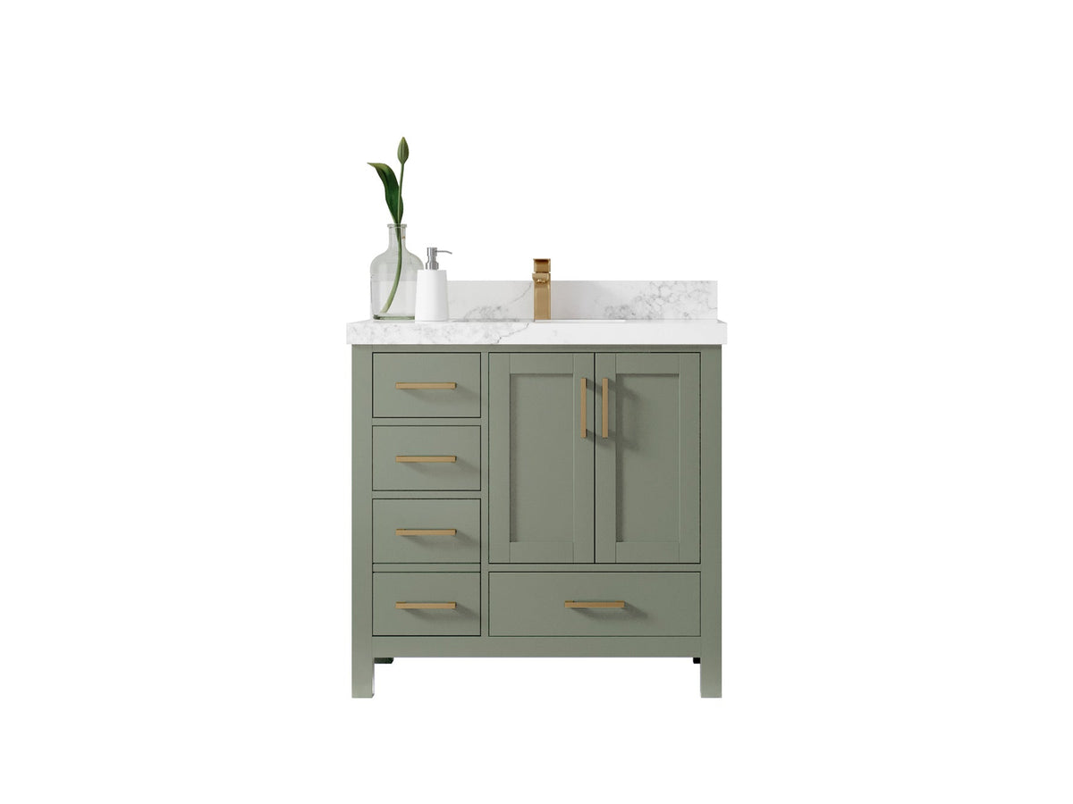 Malibu 36 in. W x 22 in. D with Center Sink Bathroom Vanity