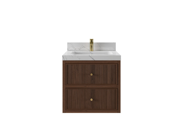 Sonoma Floating Teak 24 in. W x 22 in. D Single Sink Bathroom Vanity - photo 1