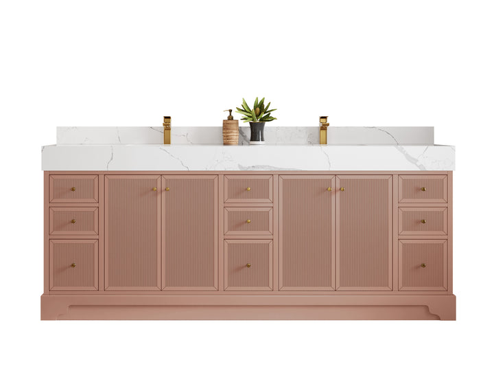 Manhattan 84 in. W x 22 in. D Double Sink Bathroom Vanity - photo 1