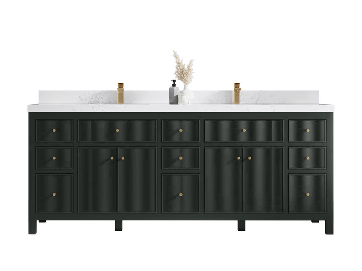 Sonoma 84 in W x 22 in D Free Standing Reeded Double Sink Bathroom Vanity - photo 1