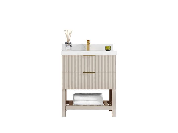 Catalina 30 in W x 22 in D Free Standing Reeded Single Sink Bathroom Vanity - photo 1
