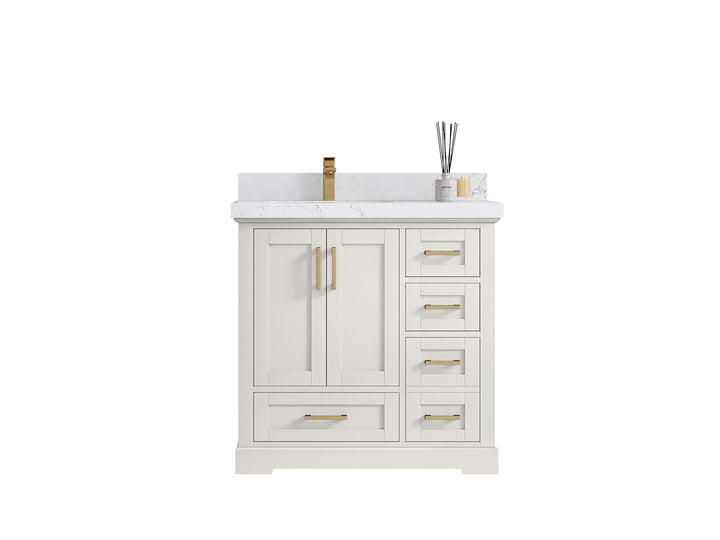 Boston 36 in. W x 22 in. D Left Offset Sink Bathroom Vanity - photo 1