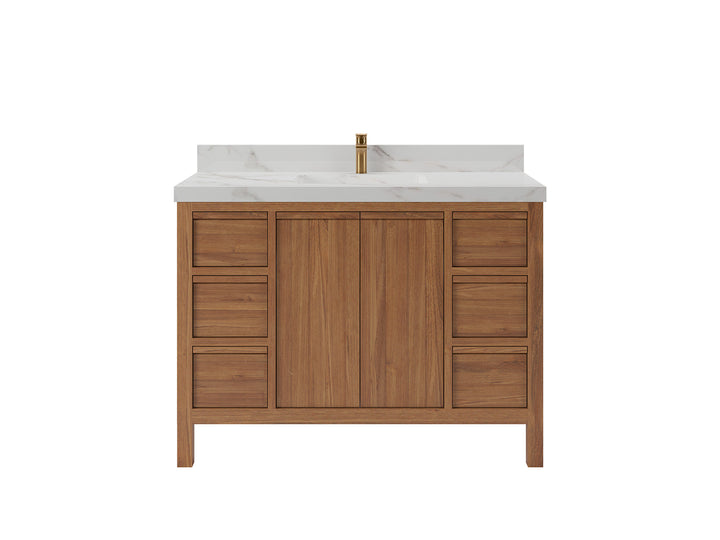 Elizabeth Teak Wood 48 in. W x 22 in. D Single Sink Bathroom Vanity - photo 1