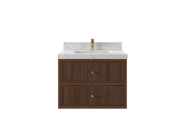 Sonoma Floating Teak 30 in. W x 22 in. D Single Sink Bathroom Vanity - photo 1