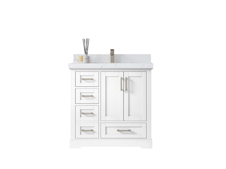 Boston 36" W x 22" D Center Sink Vanity for Modern Bathroom Spaces - photo 1