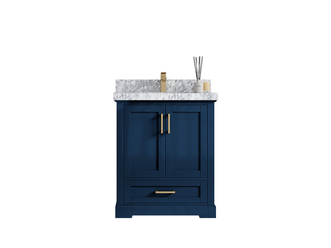 Boston 30 in. W x 22 in. D Single Sink Bathroom Vanity in Navy Blue with Countertop - Clear View