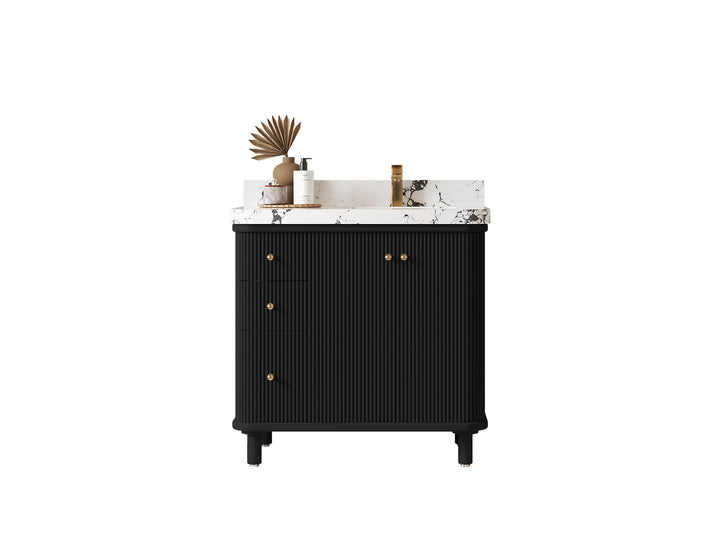 Miami 36 in. W x 22 in. D Right Offset Sink Bathroom Vanity - photo 1