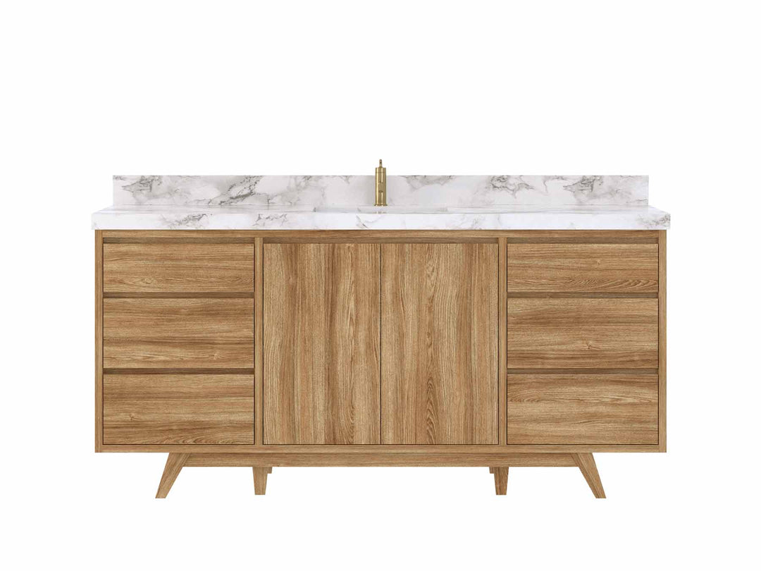 Madison Teak Wood 72 in. W x 22 in. D Single Sink Bathroom Vanity