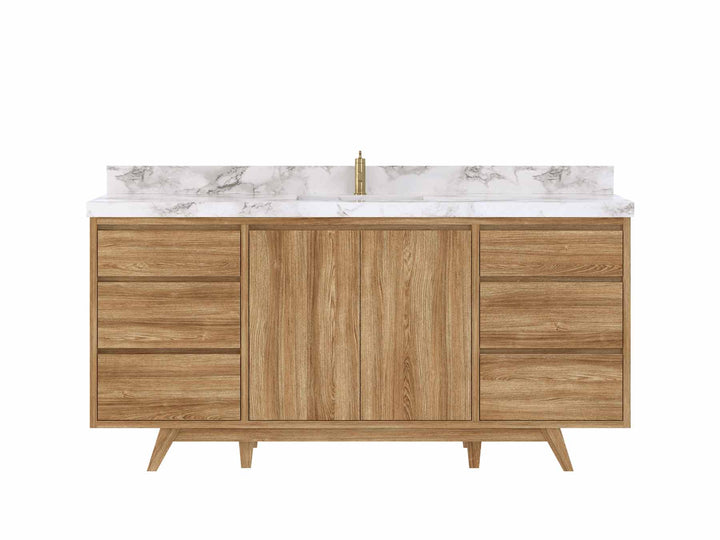 Madison Teak Wood 72 in. W x 22 in. D Single Sink Bathroom Vanity - photo 1
