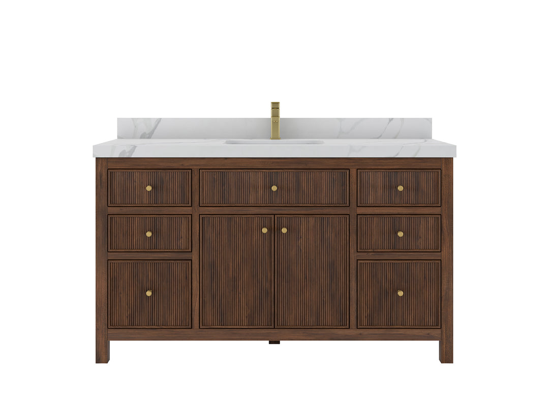 Sonoma Teak Wood 60 in. W x 22 in. D Single Sink Bathroom Vanity