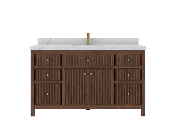 Sonoma Teak Wood 60 in. W x 22 in. D Single Sink Bathroom Vanity - photo 1