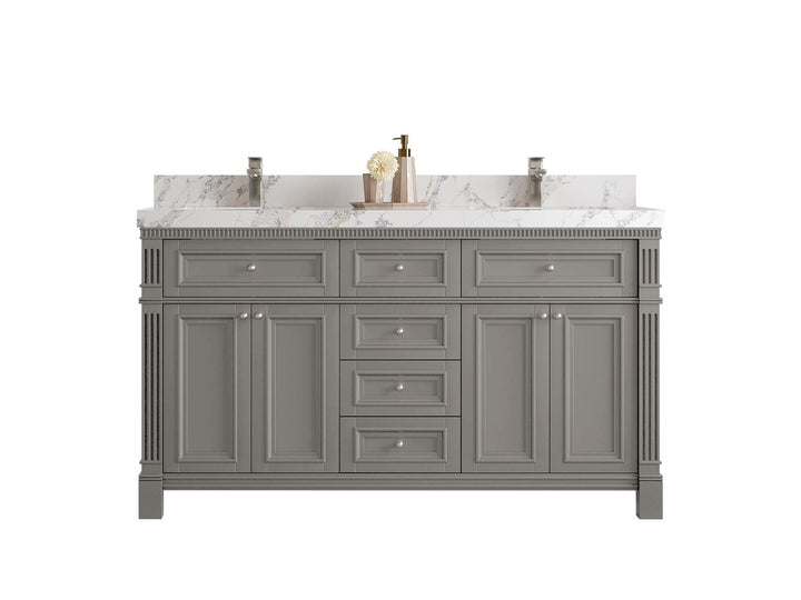 Paris 60 in. W x 22 in. D Double Sink Bathroom Vanity - photo 1