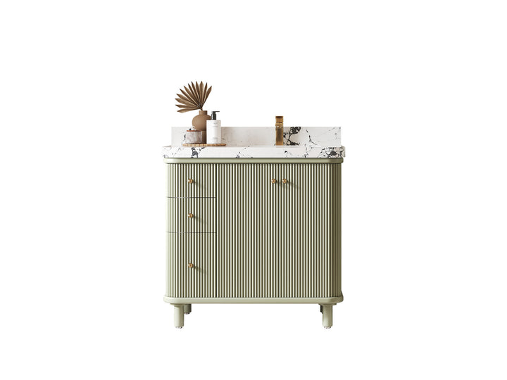 Miami 36 in. W x 22 in. D Right Offset Sink Bathroom Vanity - photo 1