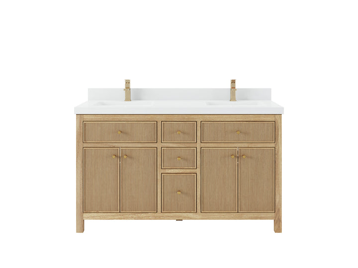 Sonoma Teak Wood 60 in. W x 22 in. D Double Sink Bathroom Vanity - photo 1