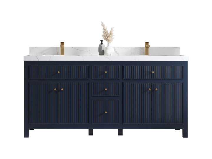 Sonoma 72 in W x 22 in D Free Standing Reeded Double Sink Bathroom Vanity - photo 1