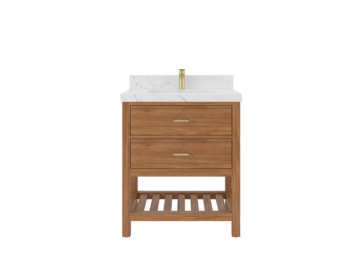 Parker Teak Wood 30 in. W x 22 in. D Single Sink Bathroom Vanity - photo 1