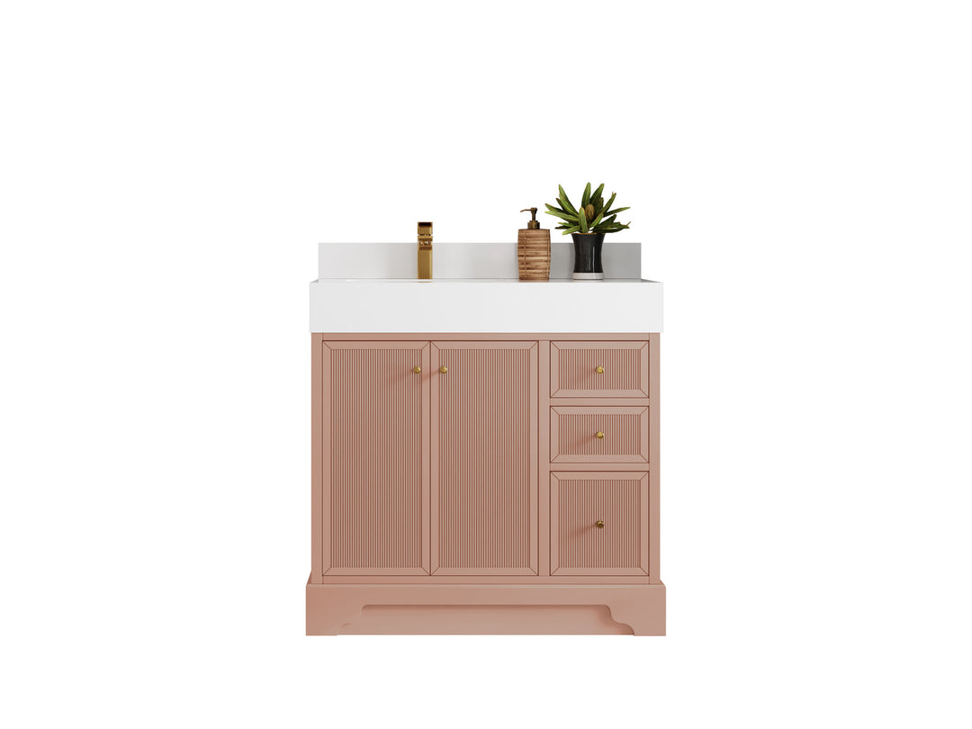 Manhattan 36 in. W x 22 in. D Left Offset Sink Bathroom Vanity