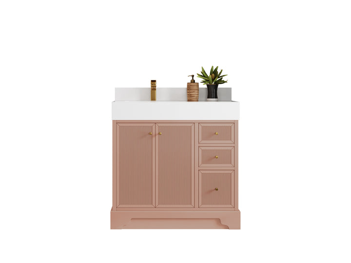 Manhattan 36 in. W x 22 in. D Left Offset Sink Bathroom Vanity - photo 1