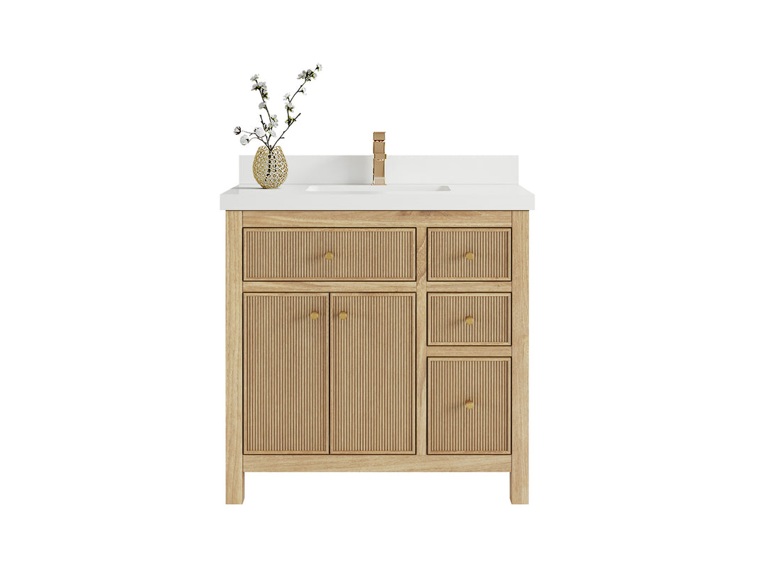 Sonoma Teak Wood 36 in. W x 22 in. D Center Sink Bathroom Vanity