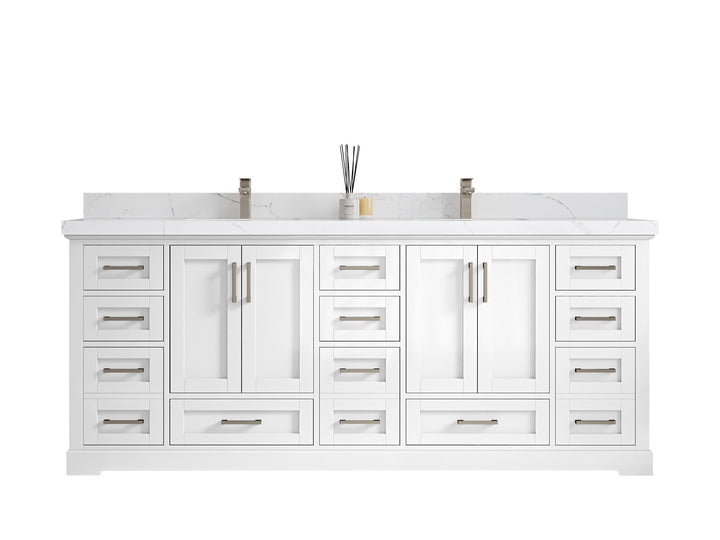 Boston 84 in. W x 22 in. D Double Sink Bathroom Vanity - photo 1