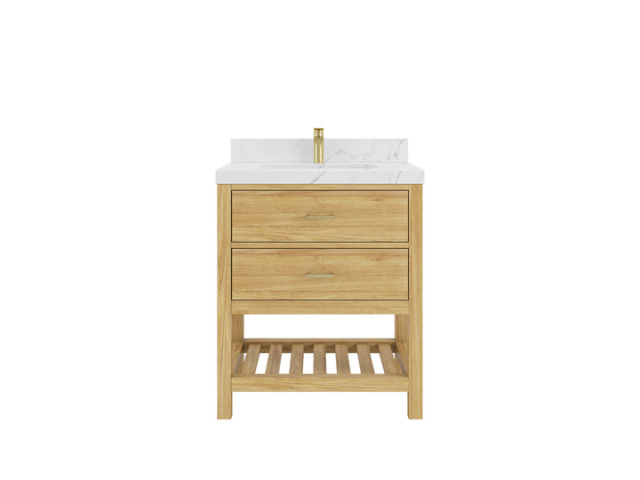 Parker Teak Wood 30 in. W x 22 in. D Single Sink Bathroom Vanity - photo 1