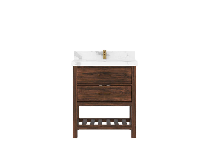 Parker Teak Wood 30 in. W x 22 in. D Single Sink Bathroom Vanity - photo 1