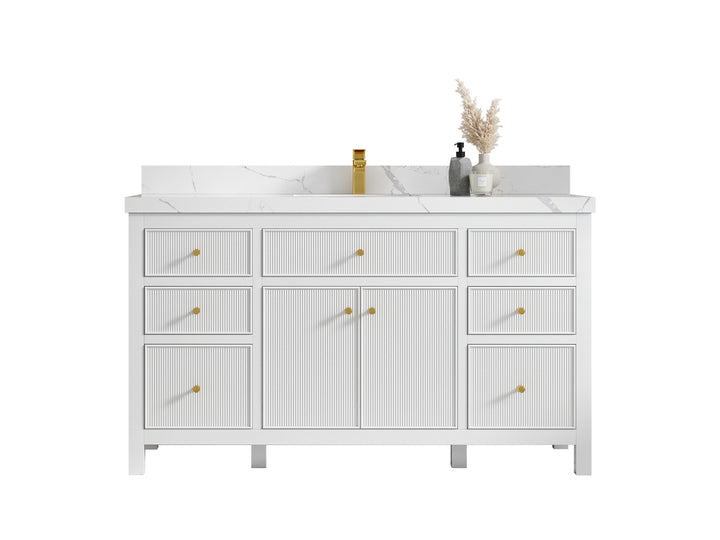 Sonoma 60 in W x 22 in D Free Standing Reeded Single Sink Bathroom Vanity - photo 1