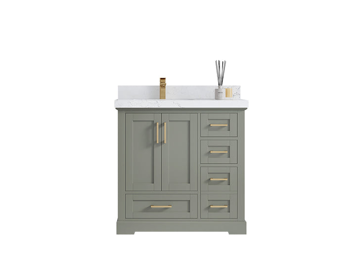 Boston 36 in. W x 22 in. D Left Offset Sink Bathroom Vanity - photo 1