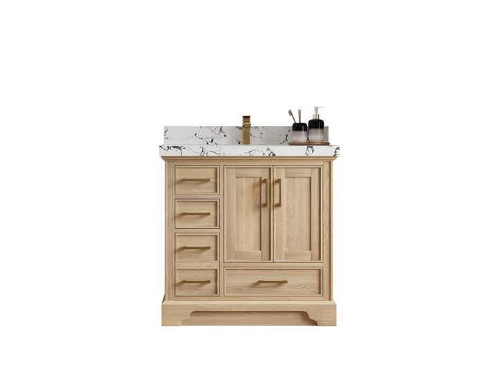 Charlotte White Oak 36" W x 22" D Center Sink Vanity for Sophisticated Bathrooms - photo 45