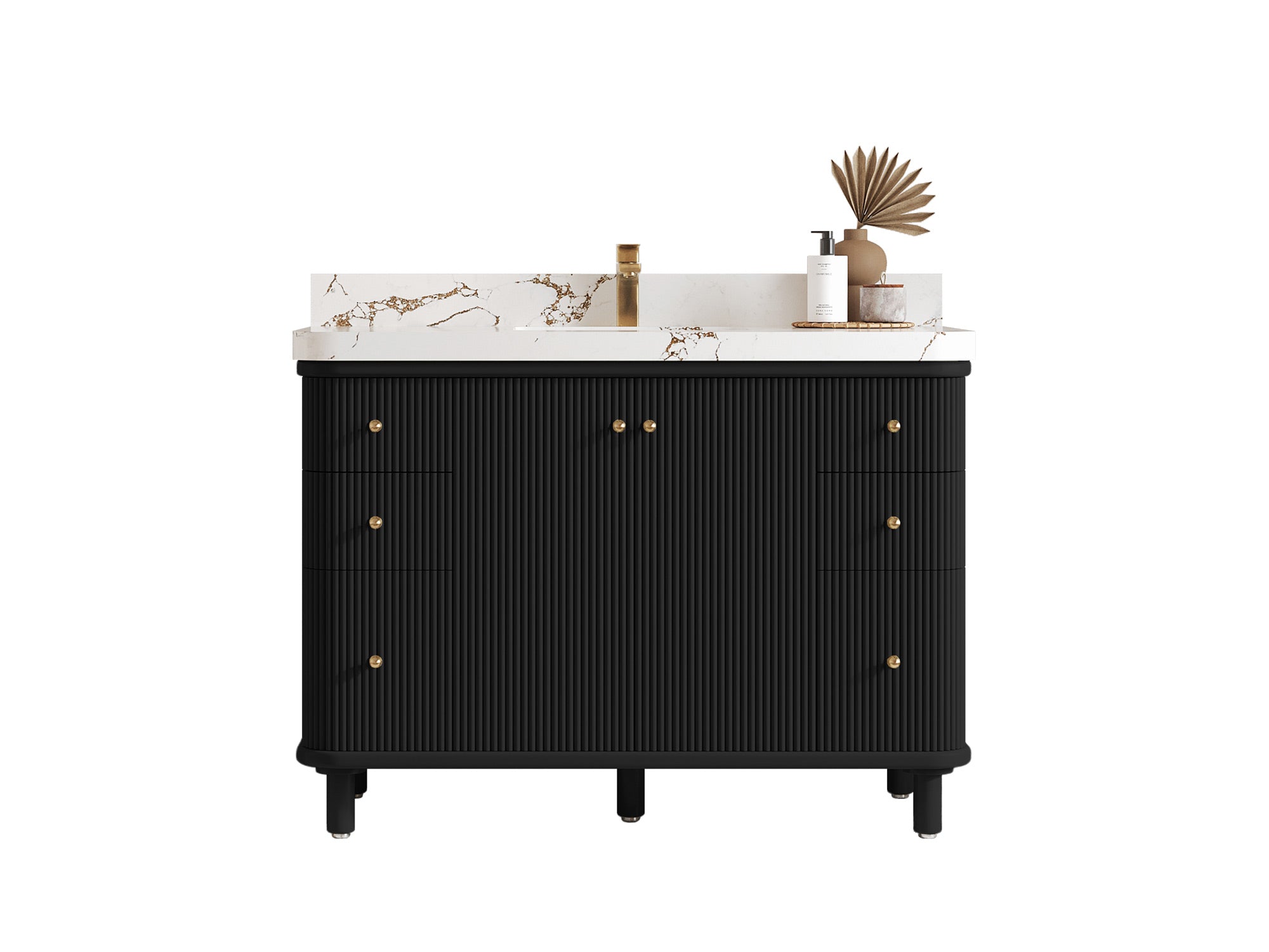 Miami 48 in. W x 22 in. D Single Sink Bathroom Vanity in Black with Countertop - Clear View