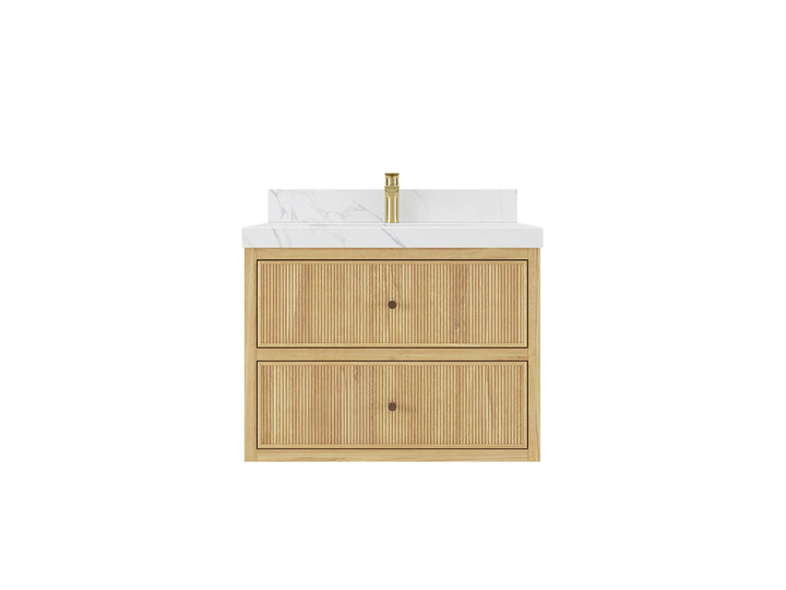 Sonoma Floating Teak 30 in. W x 22 in. D Single Sink Bathroom Vanity - photo 1