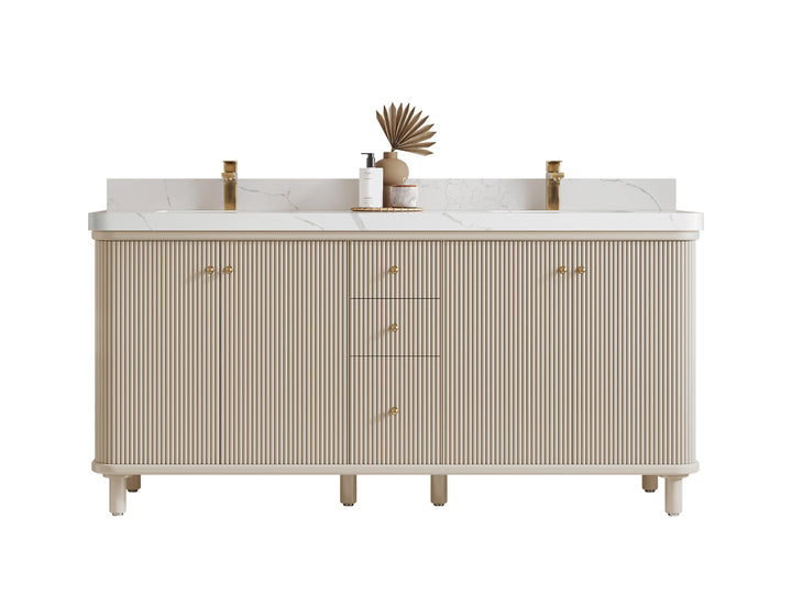 Miami 72 in. W x 22 in. D Double Sink Bathroom Vanity - photo 1