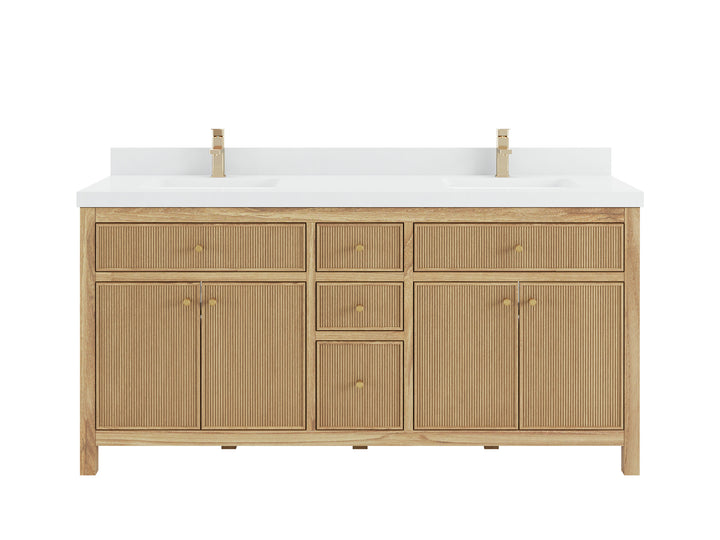 Sonoma Teak Wood 72 in. W x 22 in. D Double Sink Bathroom Vanity - photo 1
