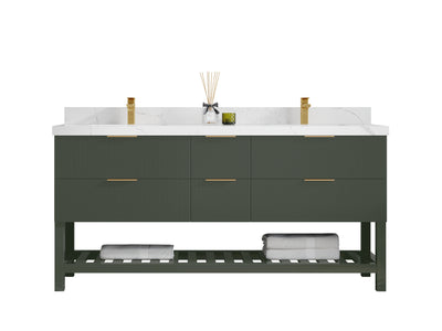 Catalina 72 in W x 22 in D Free Standing Reeded Double Sink Bathroom Vanity