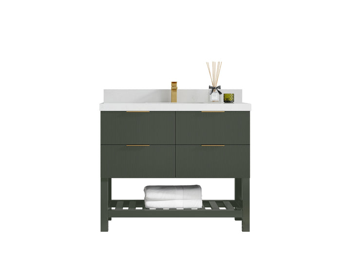 Catalina 42 in W x 22 in D Free Standing Reeded Single Sink Bathroom Vanity - photo 1