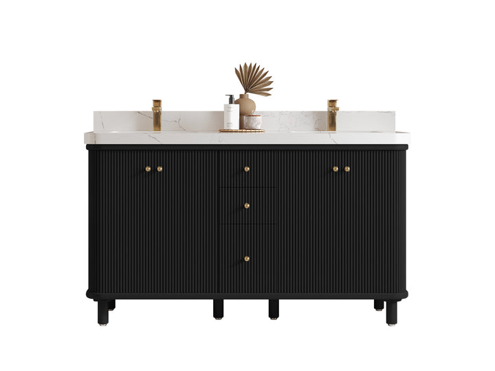 Miami 60 in. W x 22 in. D Double Sink Bathroom Vanity - photo 1