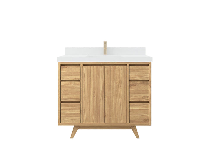 Madison Teak Wood 42 in. W x 22 in. D Single Sink Bathroom Vanity - photo 1