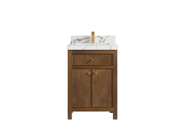 Chicago Teak 24 in. W x 22 in. D Single Sink Bathroom Vanity - photo 1