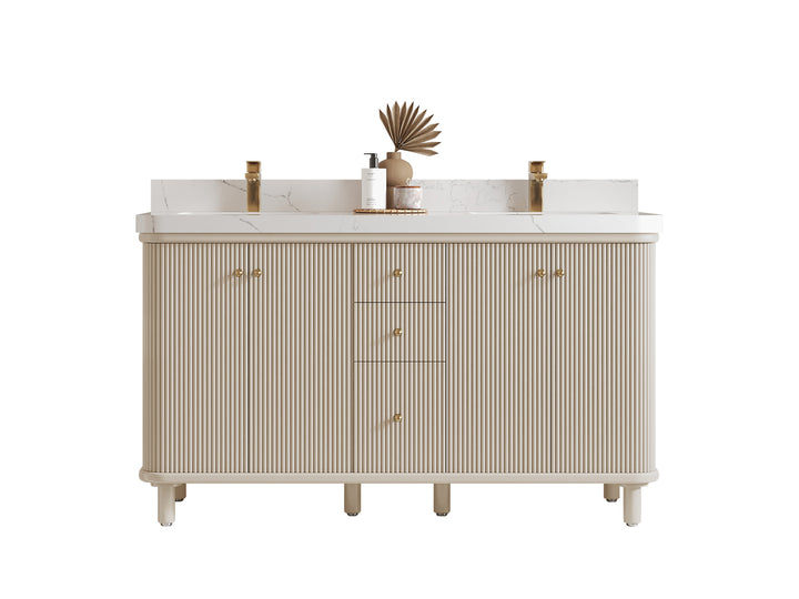 Miami 60 in. W x 22 in. D Double Sink Bathroom Vanity - photo 1