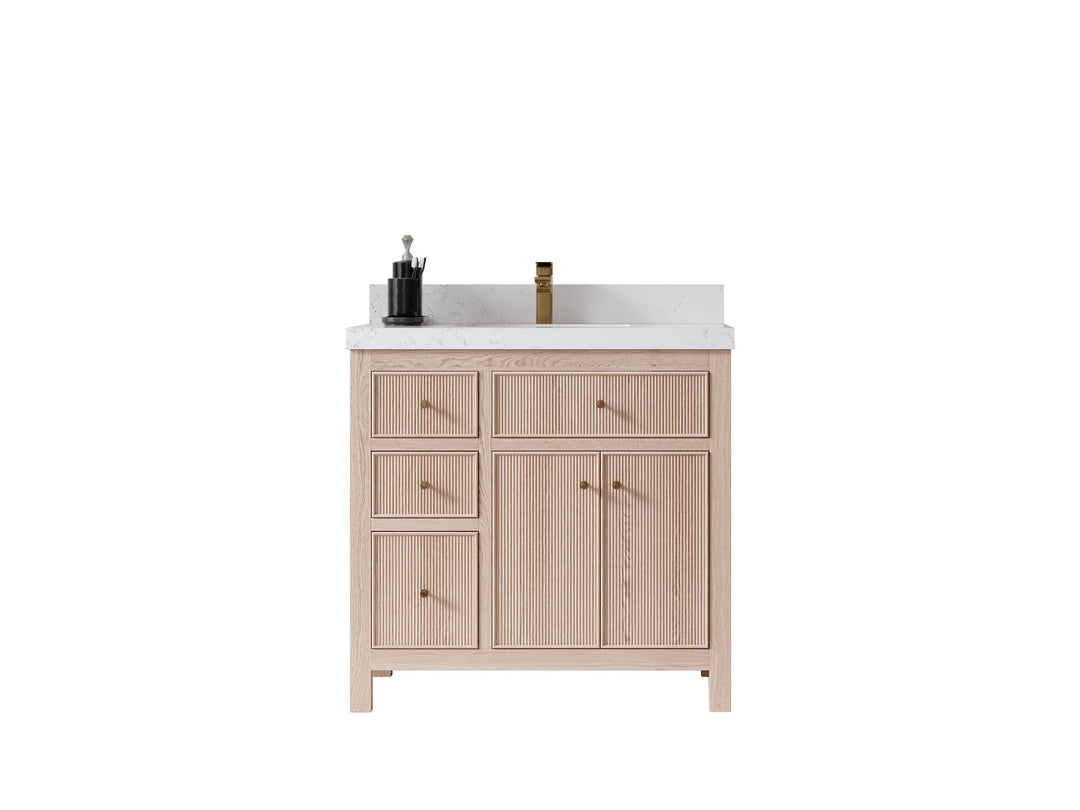 Sonoma White Oak 36 in. W x 22 in. D Center Sink Bathroom Vanity