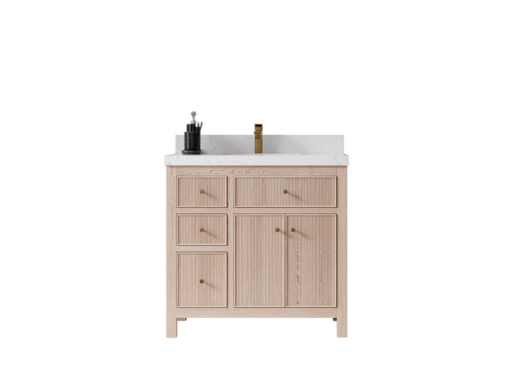 Sonoma White Oak 36 in. W x 22 in. D Center Sink Bathroom Vanity - photo 1