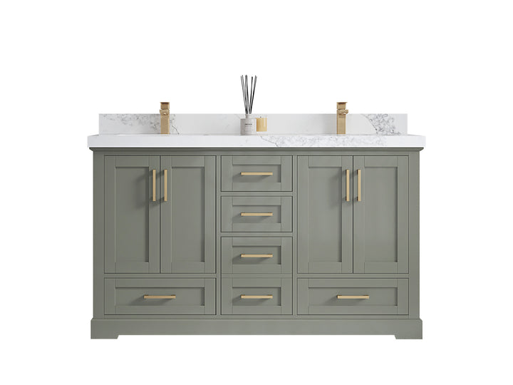 Boston 60 in. W x 22 in. D Double Sink Bathroom Vanity - photo 1