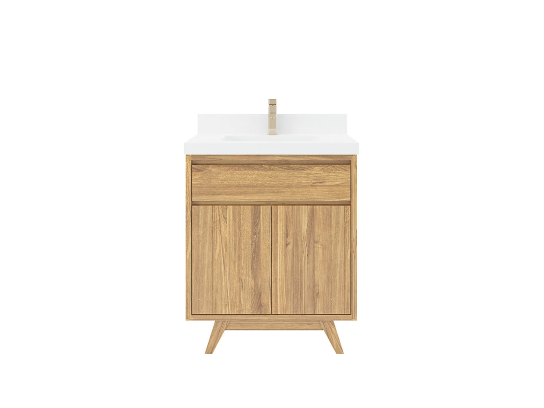 Madison Teak Wood 30 in. W x 22 in. D Single Sink Bathroom Vanity